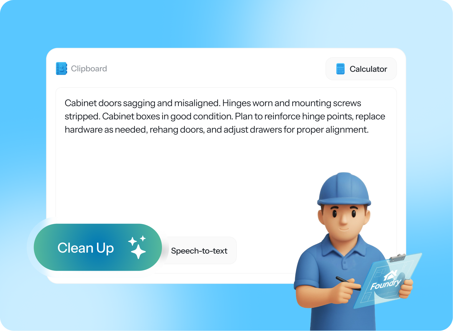 Clipboard with
AI-assisted notes